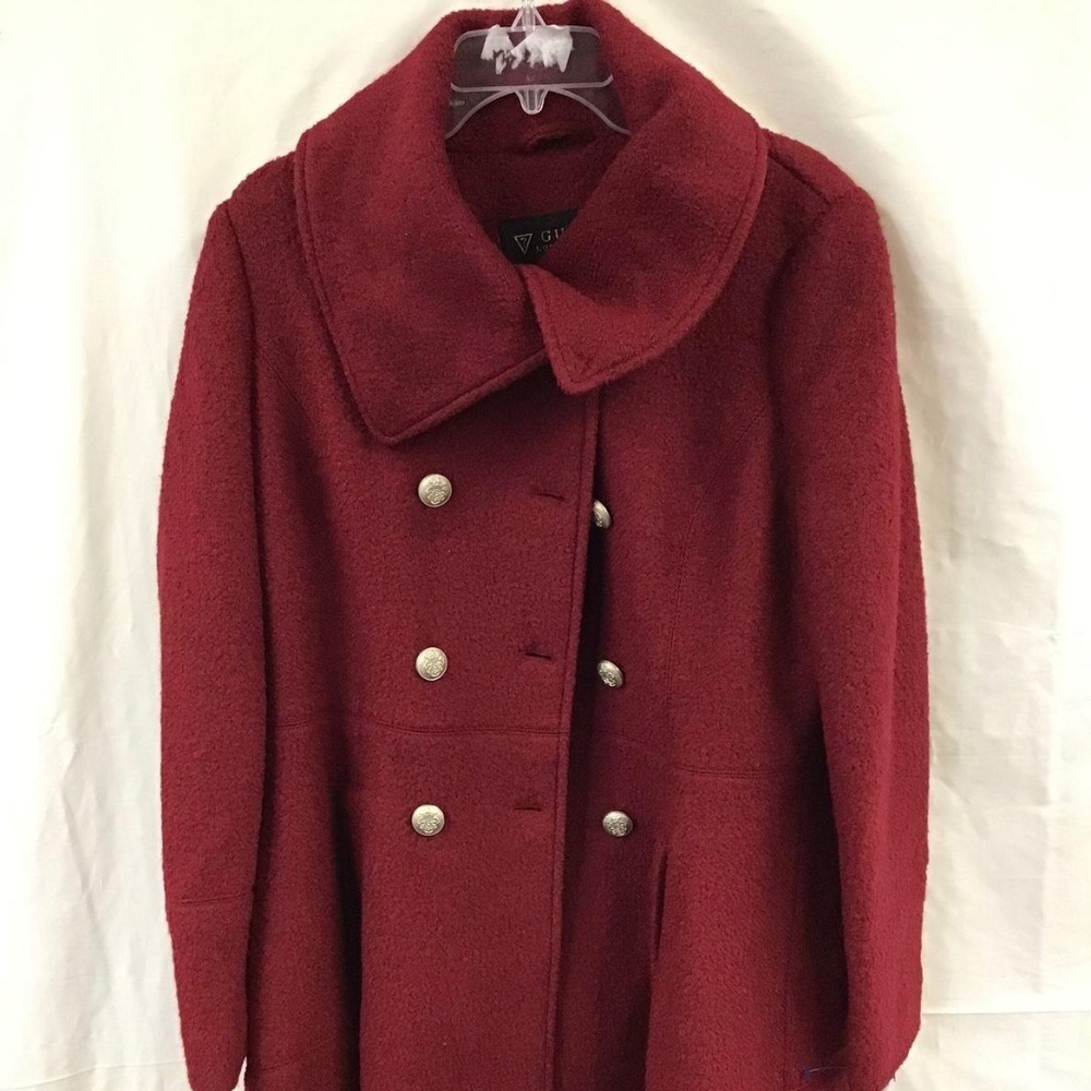 Guess Burgundy Peacoat